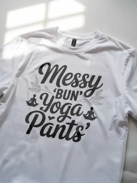 Messy Bun Yoga Pants T-Shirt for Moms - Image 11