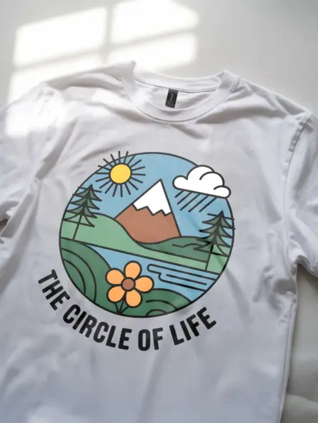 Retro Style Nature Circle of Life T-Shirt - Image 11