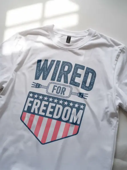 Patriotic Electrician T-Shirt - WIRED FOR FREEDOM - Image 11