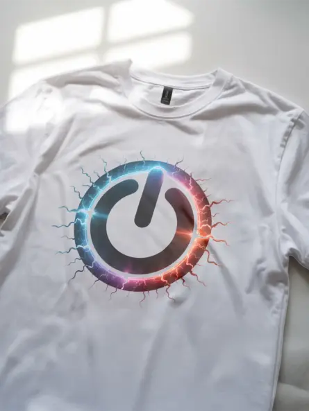 Power Button T-Shirt with Futuristic Electric Symbol - Image 11