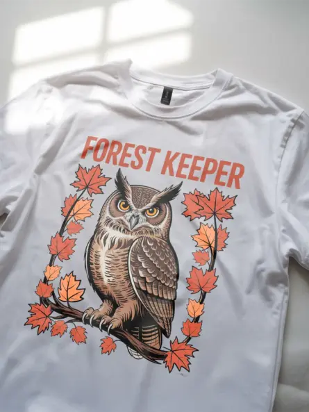 Retro Owl Forest Keeper T-Shirt for Nature Lovers - Image 11
