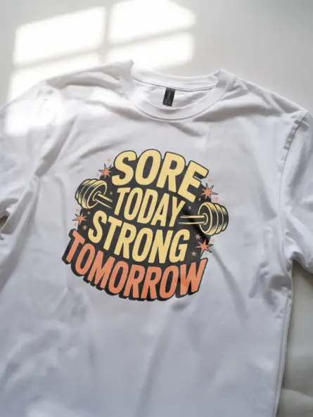 Inspiring Sore Today Strong Tomorrow T-Shirt for Gym Motivation - Image 12