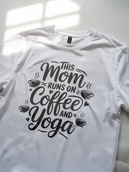 Charming Coffee Yoga Mom T-Shirt - Image 11