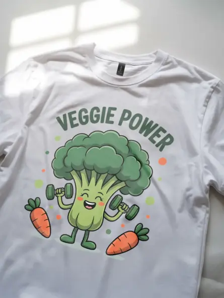 Funny Vegetable Pun T-Shirt – Veggie Power Broccoli Gym Tee for Kids & Adults - Image 11