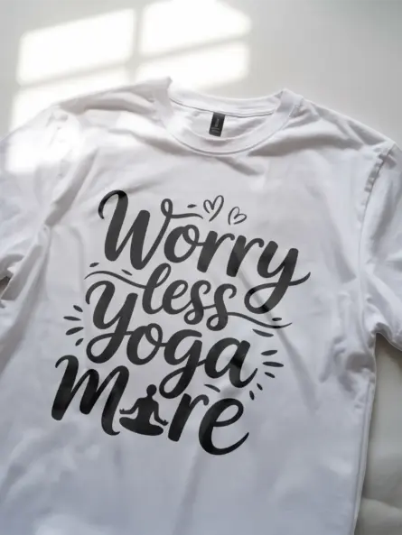 Motivational Worry Less Yoga More T-Shirt - Image 11