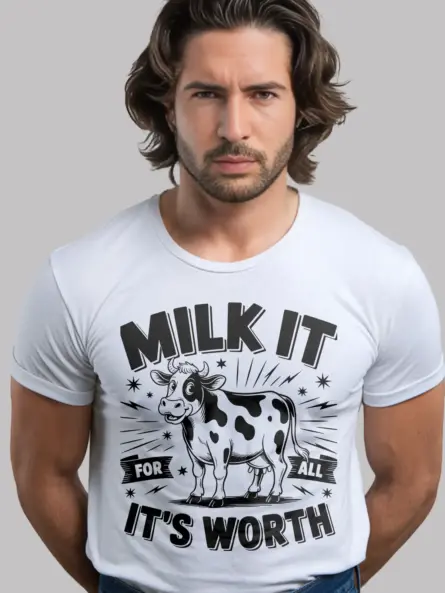 white milk it for all its worth shirt vintage pun tee