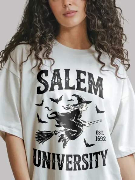 Spellbinding Vintage Salem University Witch T-Shirt - Image 6