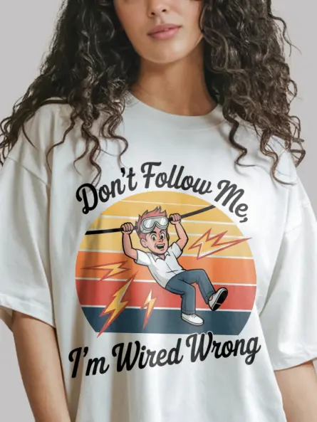 Funny Electrician Retro T-Shirt - Image 12