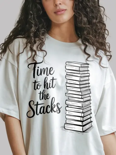 Time to Hit the Stacks – Minimalist Library Shirt for Book Lovers - Image 12