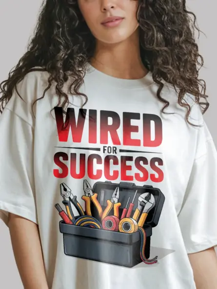 Motivational Electrician T-Shirt - WIRED FOR SUCCESS - Image 12
