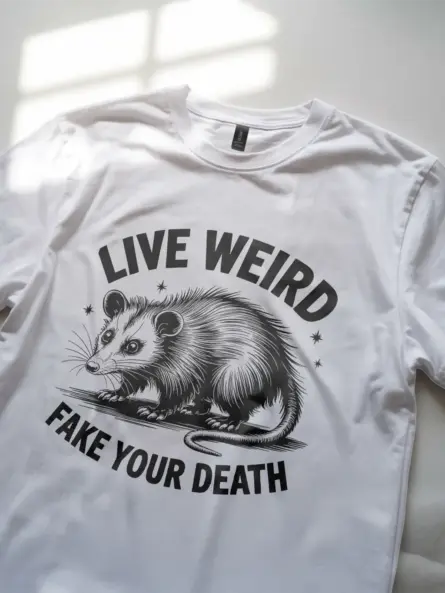 white lifestyle view live weird fake your death shirt for meme fans