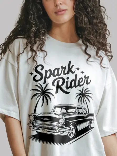 Retro 1957 Chevy Bel Air T-Shirt – Spark Rider Graphic Tee - Image 12