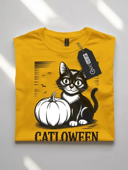 Vintage Cat Halloween Shirt – Catloween Design - Image 10