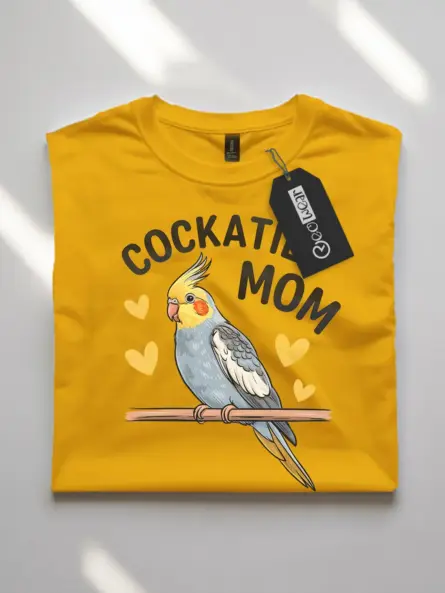 Cute Cockatiel Mom T-Shirt for Bird Lovers - Image 7