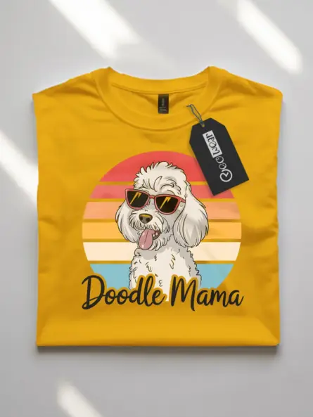 Doodle Mama T-Shirt for Dog Moms – Retro Style Pet Parent Apparel - Image 7