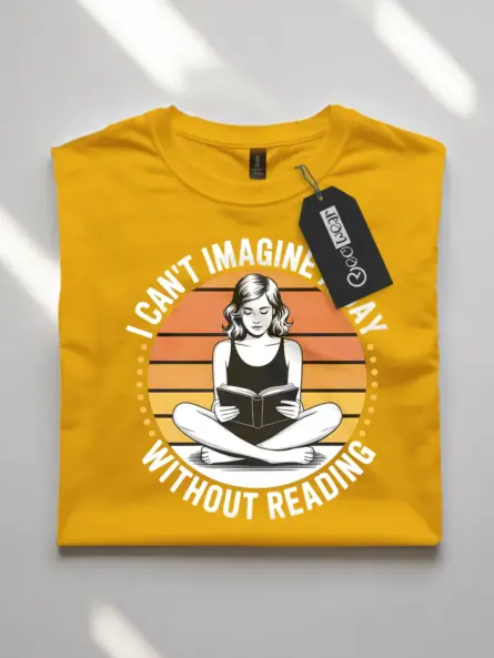 Retro Reading T-Shirt – 70s Style Sunset Graphic Tee for Book Lovers - Image 10