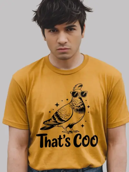yellow That’s Coo pigeon design – funny pigeon t-shirt