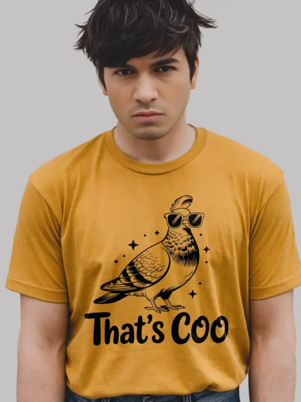 yellow That’s Coo pigeon design – funny pigeon t-shirt