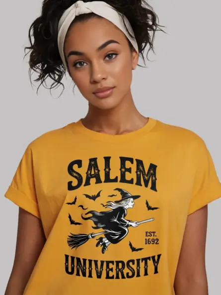 Spellbinding Vintage Salem University Witch T-Shirt - Image 3