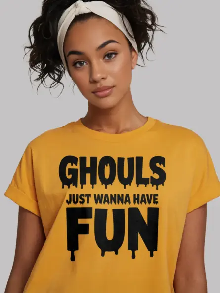 Ghouls Just Wanna Have Fun Shirt – Retro Dripping Text Halloween Tee for Partygoers - Image 8