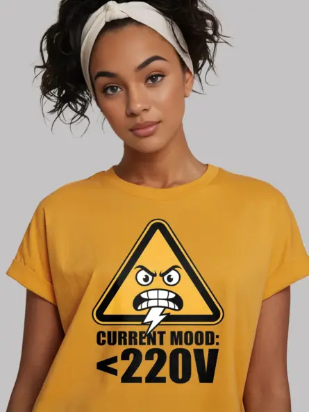 Funny Electrician T-Shirt ~ Current Mood 220V - Image 12