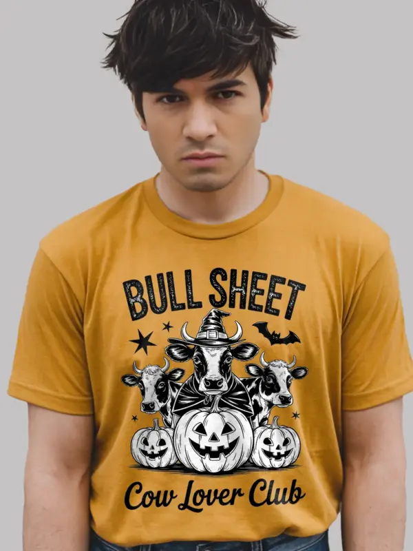 yellow lifestyle – farm humor tee ghost cow design in yellow