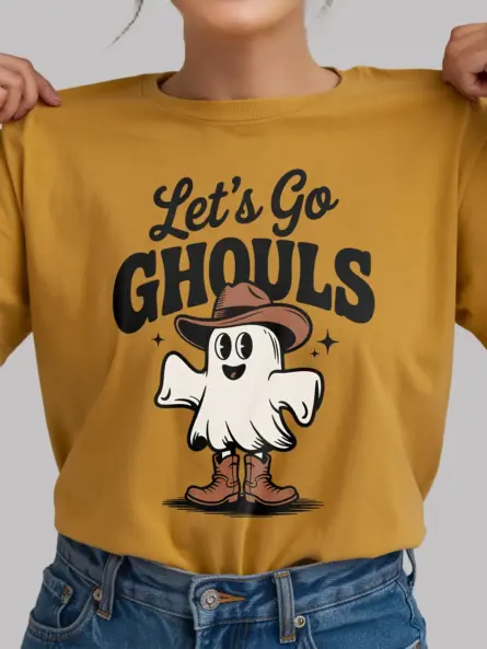 yellow lifestyle – spooky season apparel featuring cowboy ghost design