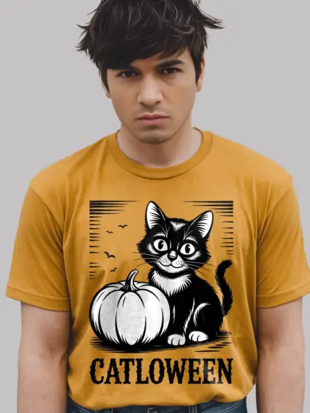 Vintage Cat Halloween Shirt – Catloween Design - Image 12