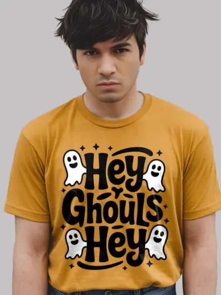 Hey Ghouls Shirt – Playful Halloween Tee with Cute Ghosts for Girls & Teens - Image 3