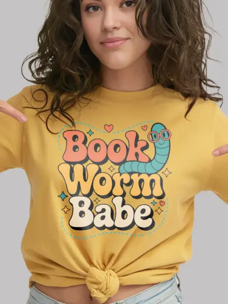 Retro Bookworm T-Shirt for Readers – Cute & Quirky Vintage Design - Image 12