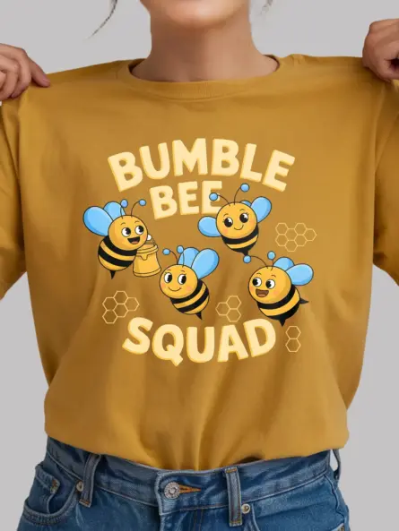 Bumble Bee Shirt – Vibrant Nature-Lover Squad Tee - Image 6