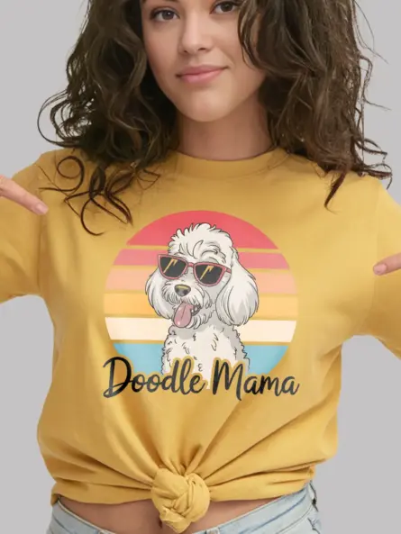 Doodle Mama T-Shirt for Dog Moms – Retro Style Pet Parent Apparel - Image 9