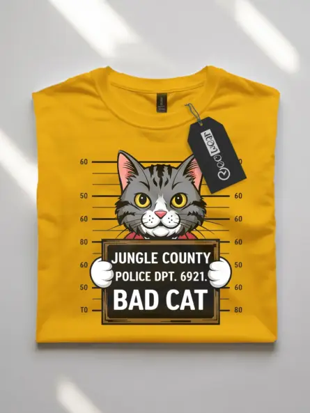 Funny Cat Mugshot T-Shirt for Pet Lovers - Image 7