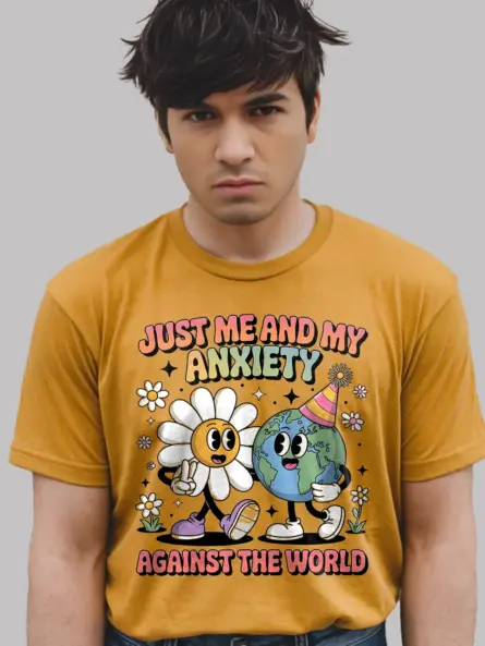 Retro Anxiety T-Shirt – Just Me & My Anxiety - Image 6
