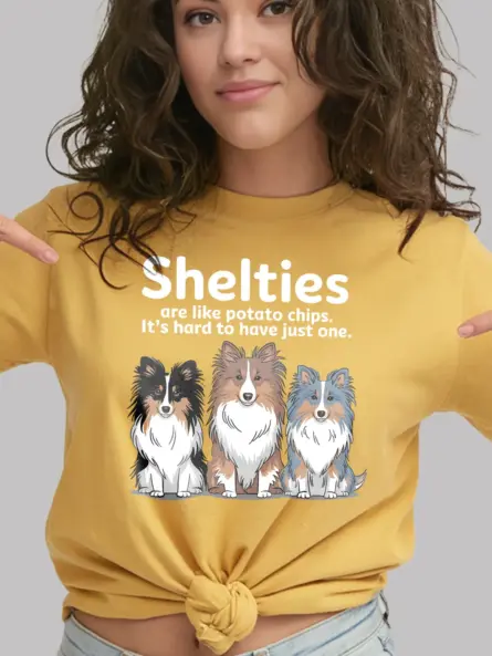 Funny Sheltie Dog Mom Shirt – Potato Chips Quote Tee for Pet Lovers - Image 3