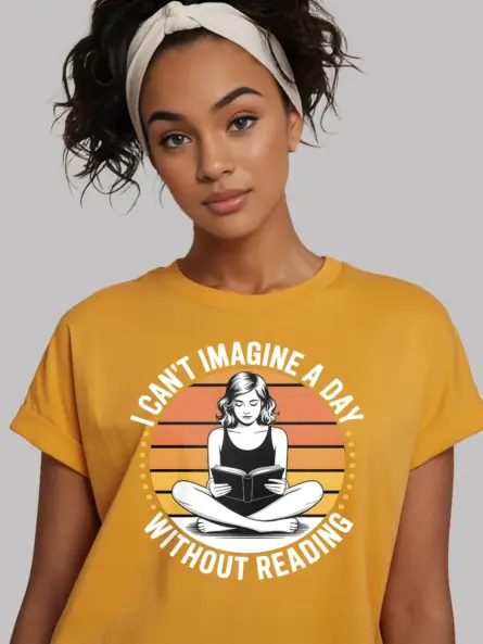 Retro Reading T-Shirt – 70s Style Sunset Graphic Tee for Book Lovers - Image 12