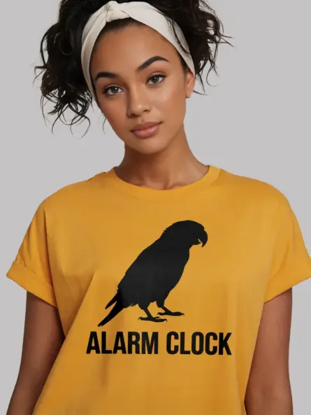 Funny Parrot Alarm Clock T-Shirt for Bird Lovers - Image 9