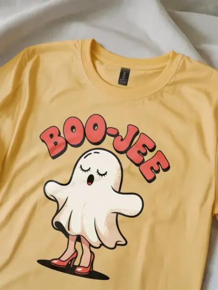 yellow Lifestyle Image – boo jee halloween t-shirt perfect girls night apparel