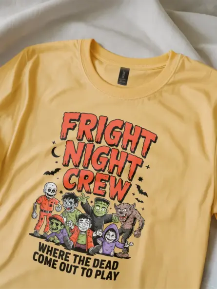 Epic Fright Night Crew Halloween T-Shirt with Classic Monsters - Image 11