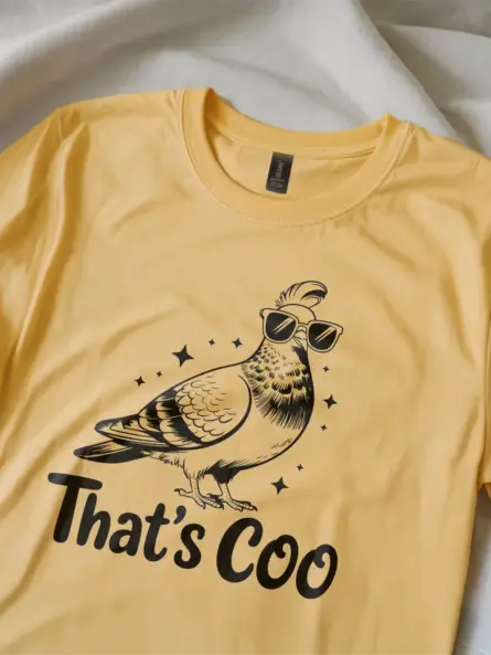 yellow That’s Coo pigeon design – funny pigeon t-shirt