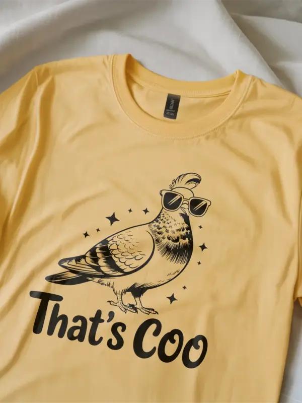 yellow That’s Coo pigeon design – funny pigeon t-shirt