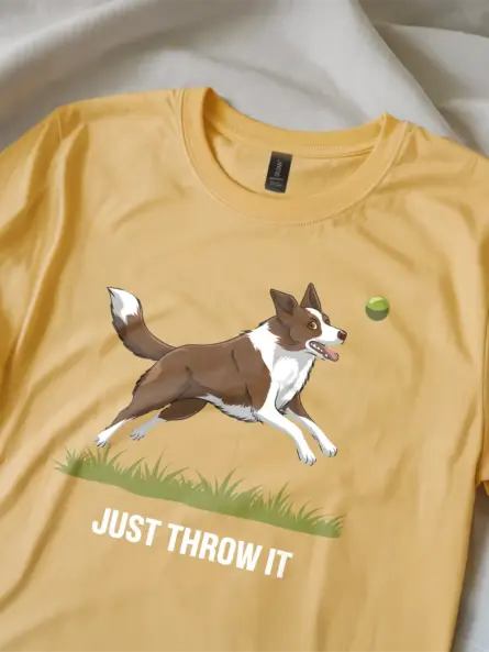 Border Collie Fetch T-Shirt – Funny “Just Throw It” Dog Lover Tee - Image 5
