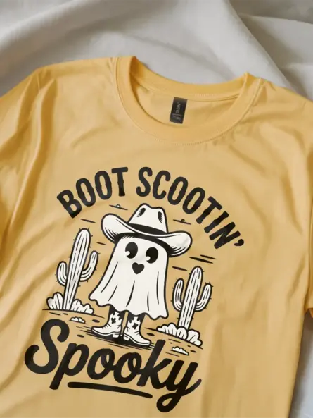 close-up – desert ghost cowboy boots cowboy ghost Halloween shirt