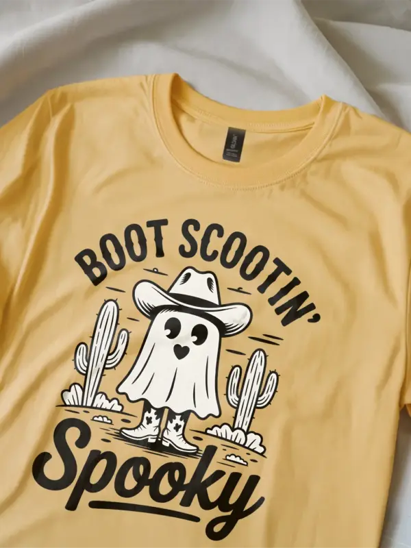 close-up – desert ghost cowboy boots cowboy ghost Halloween shirt