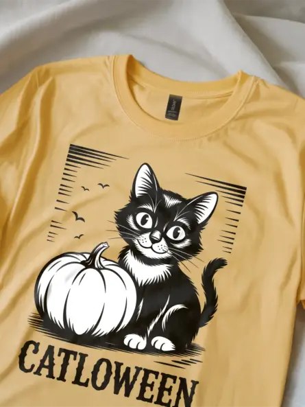 Vintage Cat Halloween Shirt – Catloween Design - Image 11