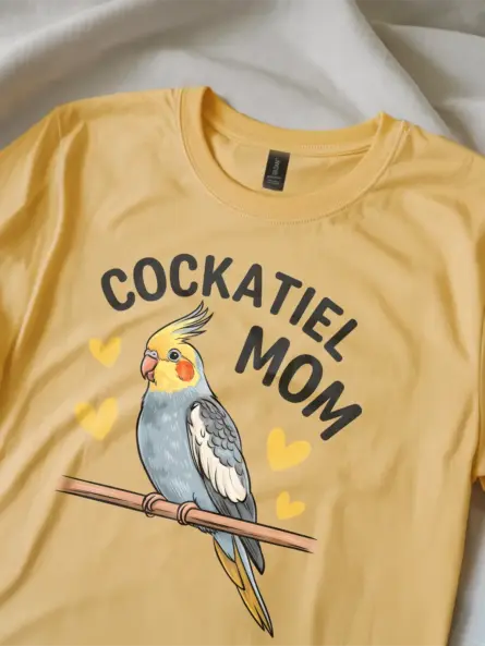 Cute Cockatiel Mom T-Shirt for Bird Lovers - Image 8