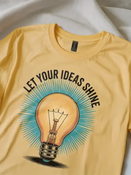 Creative Light Bulb T-Shirt – Retro Design - Image 2