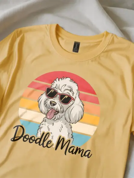 Doodle Mama T-Shirt for Dog Moms – Retro Style Pet Parent Apparel - Image 8