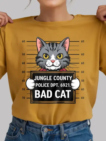 Funny Cat Mugshot T-Shirt for Pet Lovers - Image 9