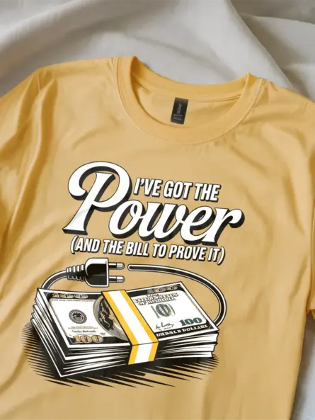 Funny Electrician T-Shirt for Energy Workers Power and Bill Design - Image 2